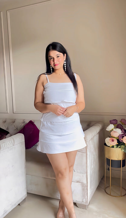 Ivory Elegance Mini Dress