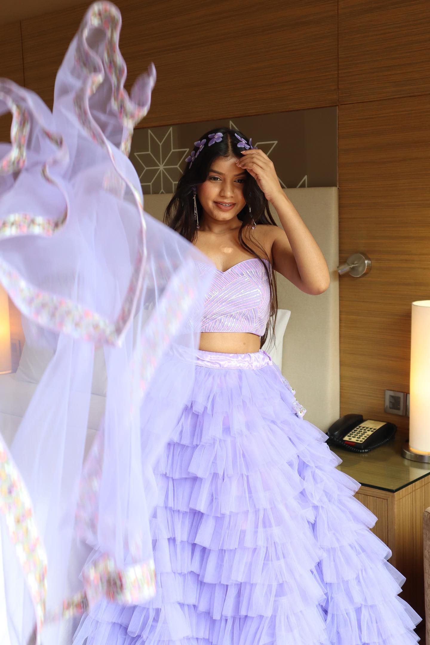 Purple Vows Tulle Lehenga