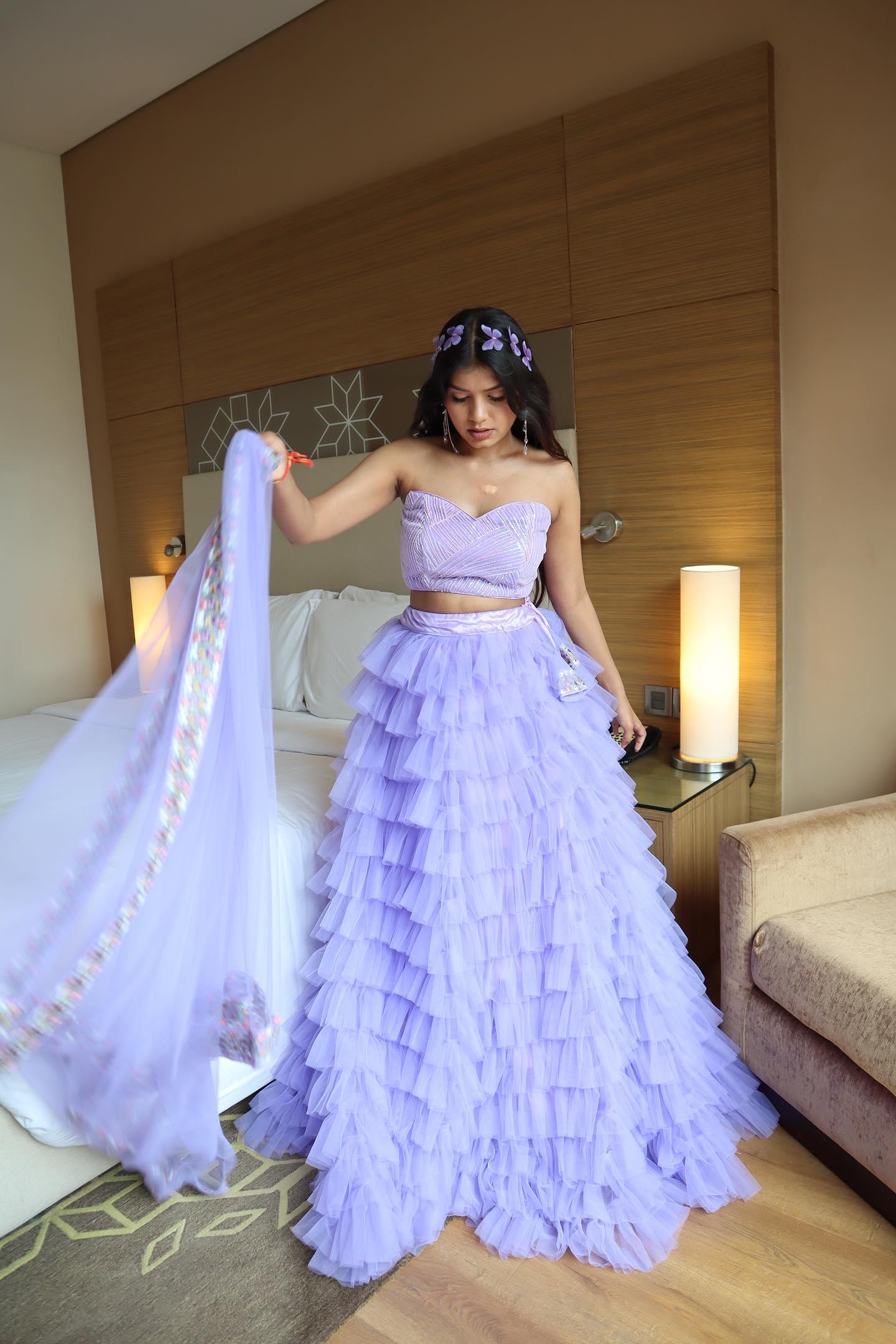 Purple Vows Tulle Lehenga