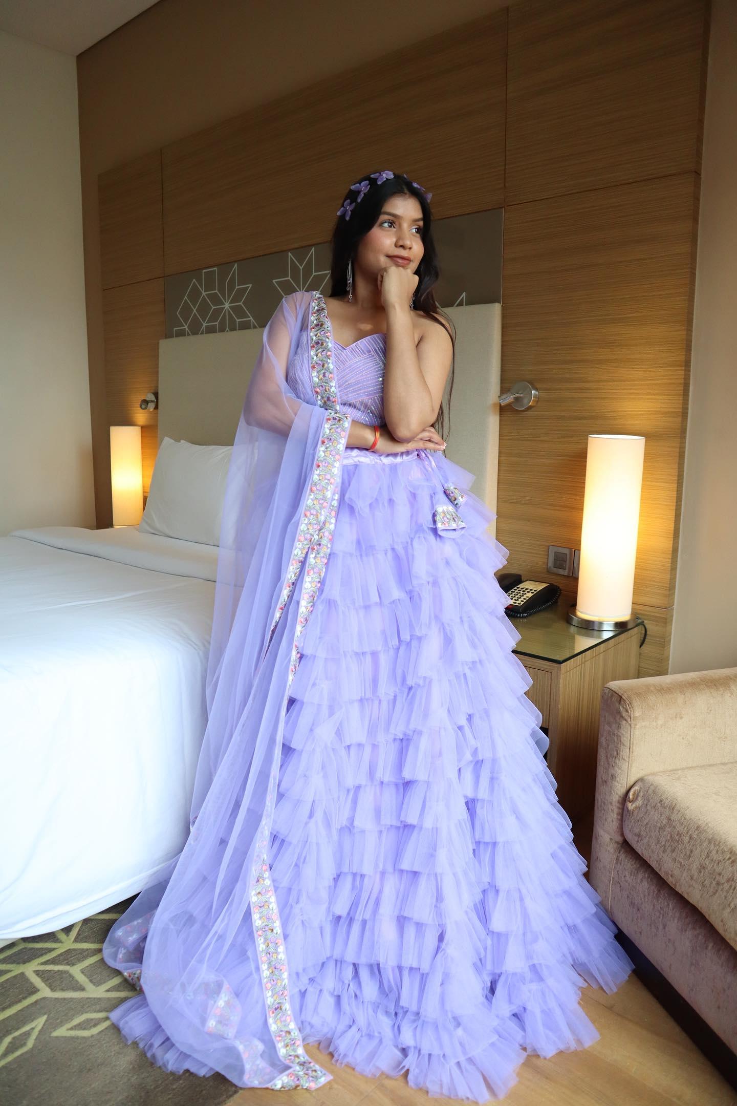 Purple Vows Tulle Lehenga