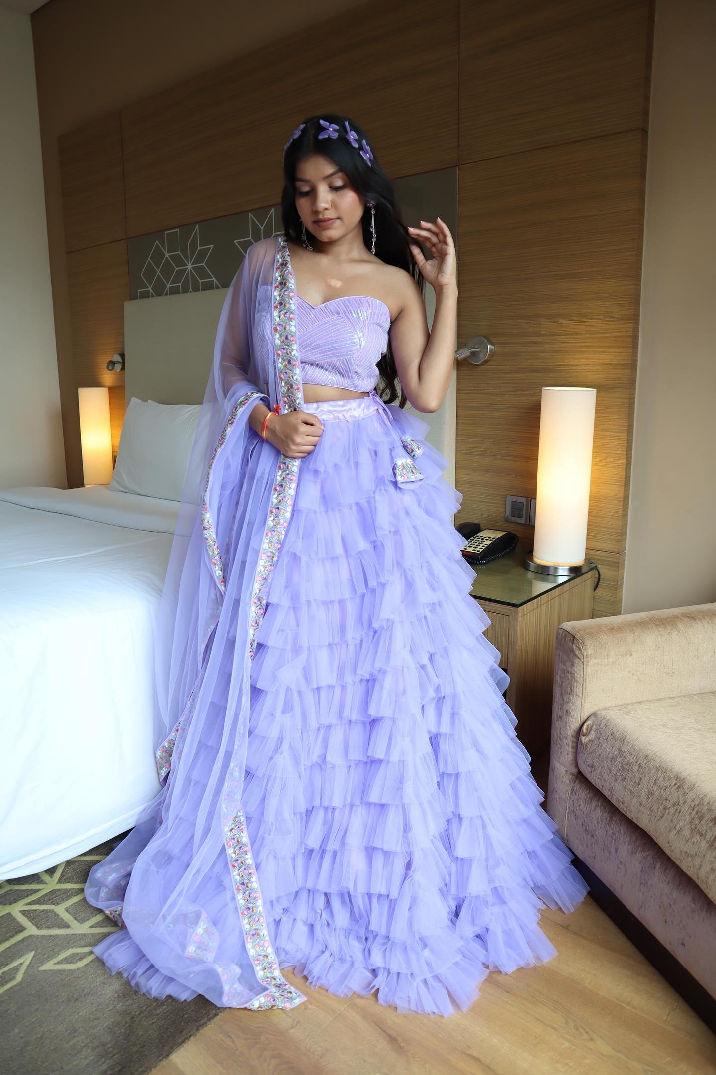 Purple Vows Tulle Lehenga