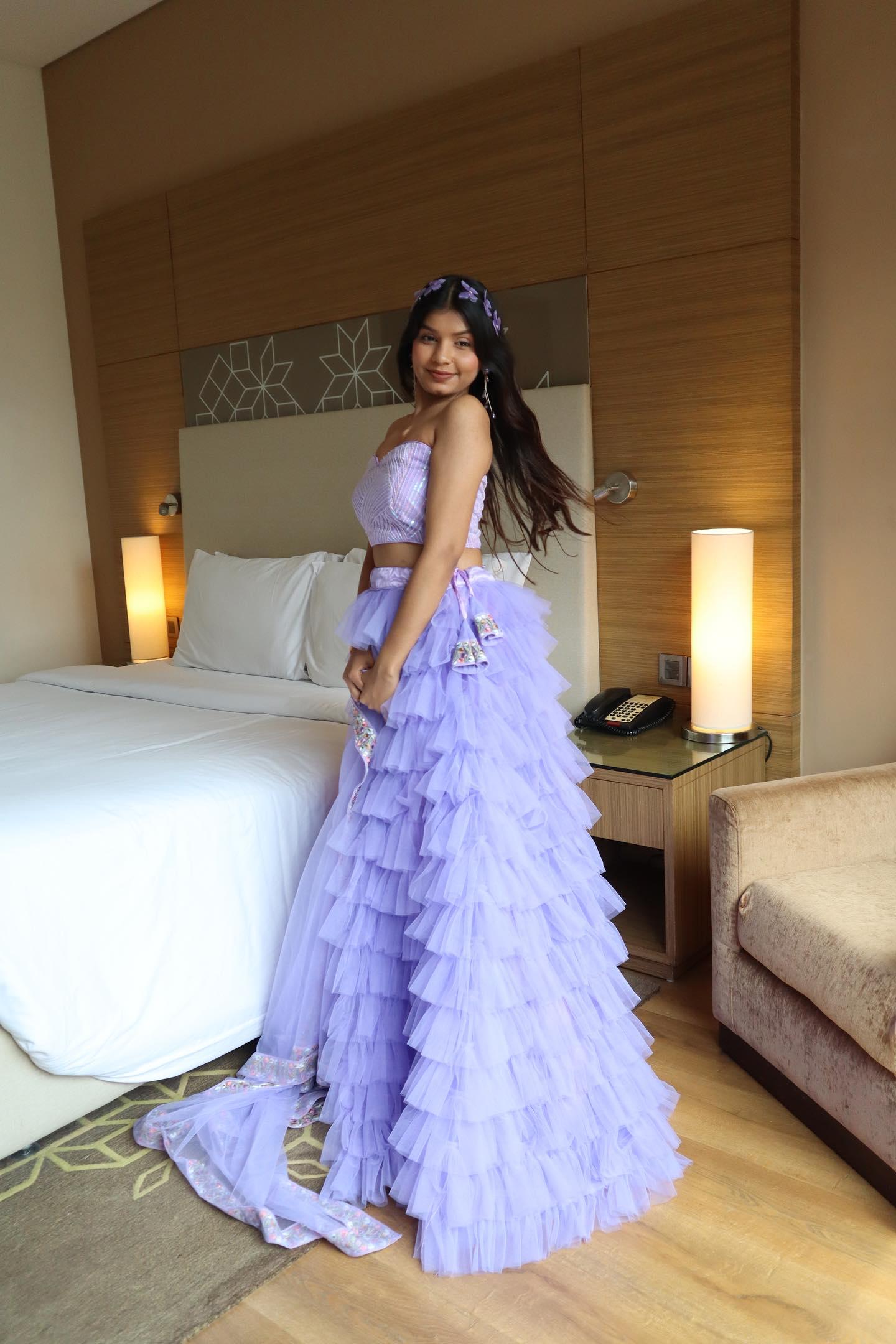 Purple Vows Tulle Lehenga