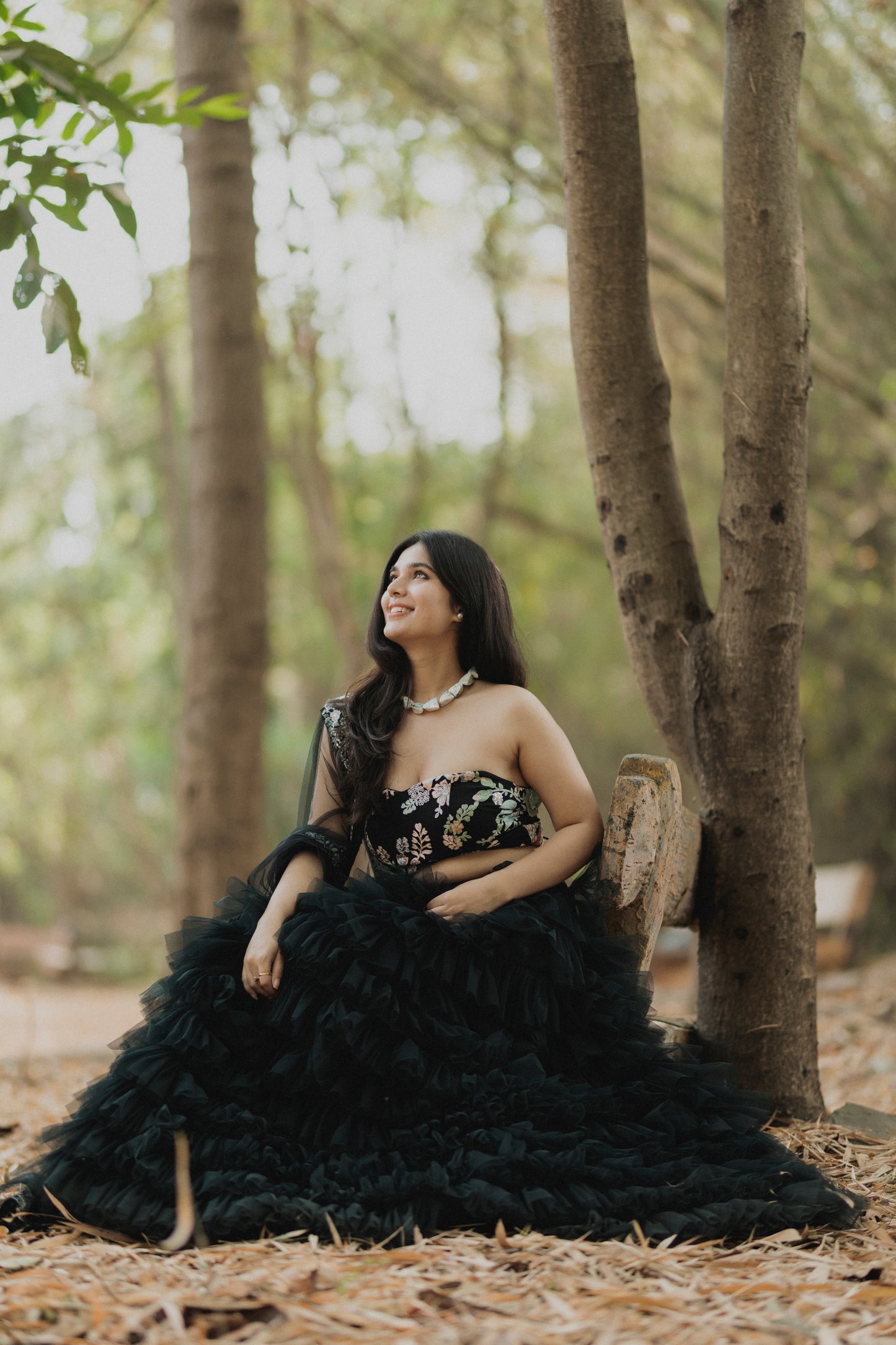 Sleek Tulle Black Lehenga