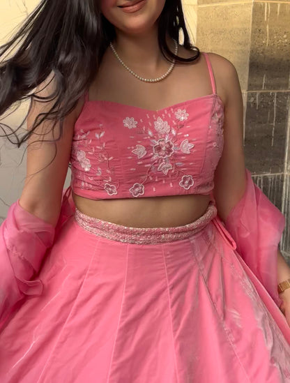 Dreamy Petals Light Pink Lehenga