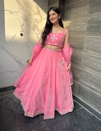 Dreamy Petals Light Pink Lehenga