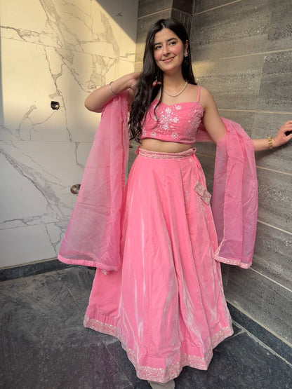 Dreamy Petals Light Pink Lehenga