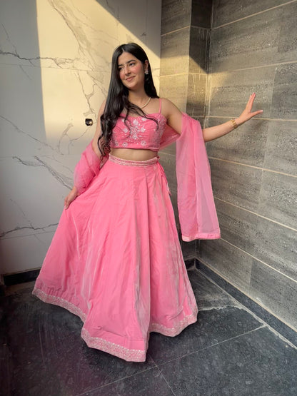 Dreamy Petals Light Pink Lehenga