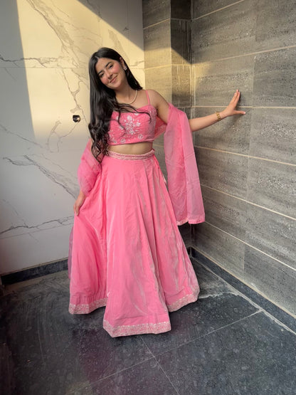 Dreamy Petals Light Pink Lehenga