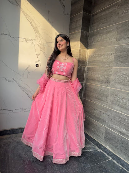 Dreamy Petals Light Pink Lehenga