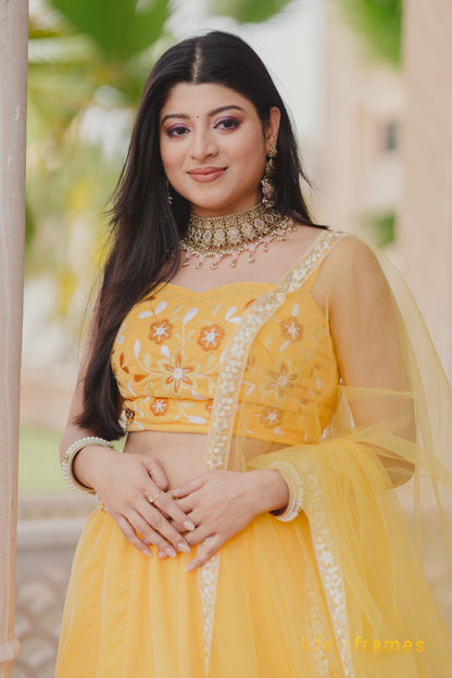 Ethereal Elegance Yellow Lehenga