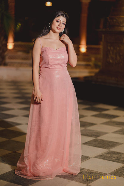 Pearlescent Pink Shimmer Dress