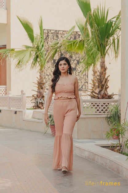 Coral Crusa Peach Co-ord Set