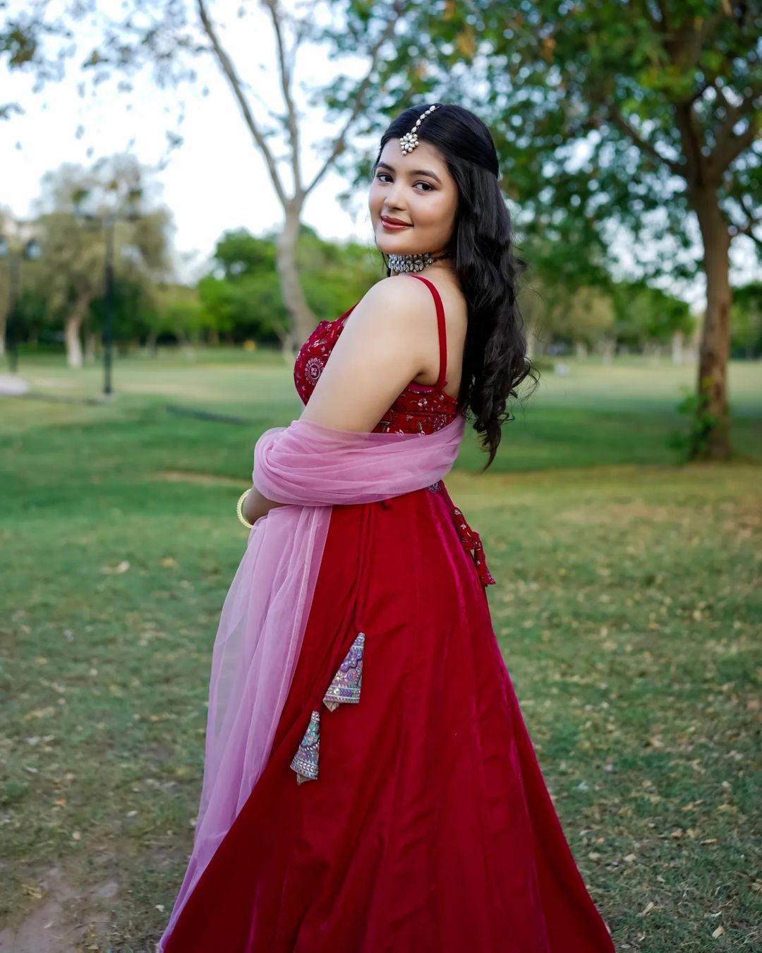 Regal Radiance Dark Pink Lehenga