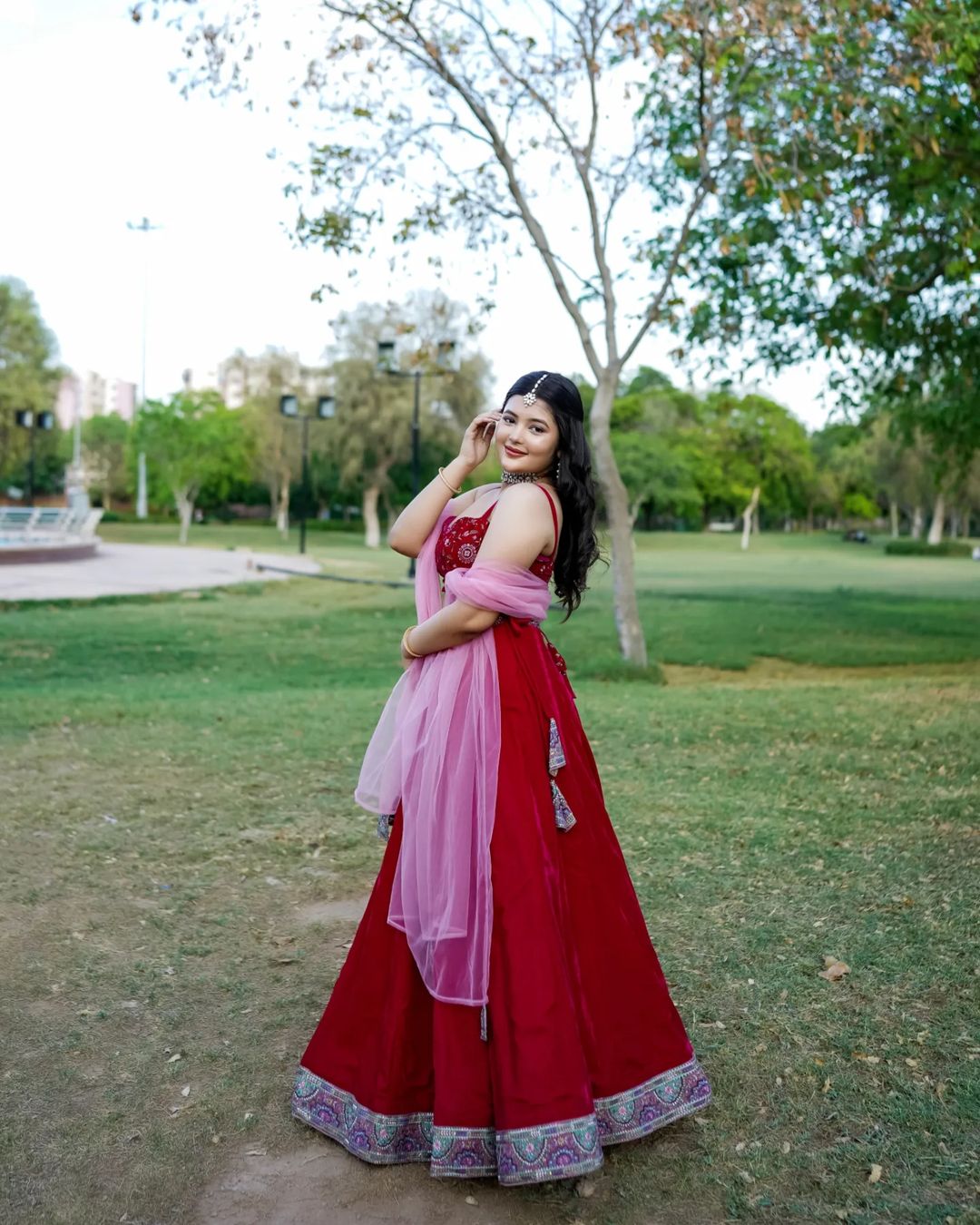 Regal Radiance Dark Pink Lehenga