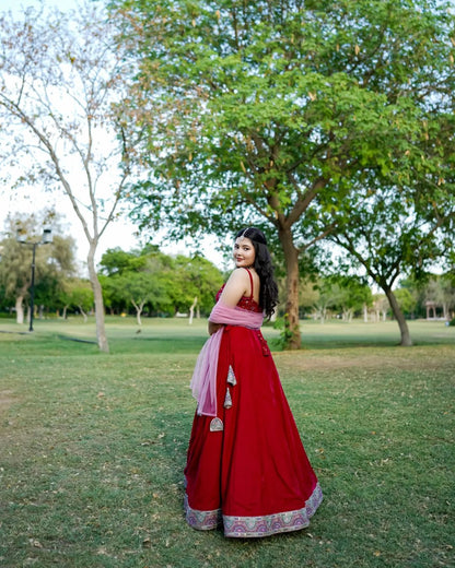 Regal Radiance Dark Pink Lehenga