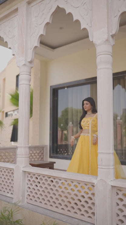 Ethereal Elegance Yellow Lehenga